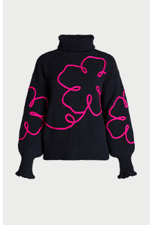 floral corded knit jumper