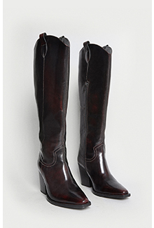 real leather western knee high boot