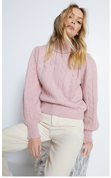 hand embroidered scallop edge knit jumper