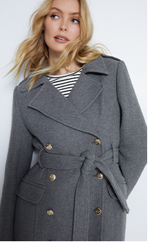 italian wool blend button down trench