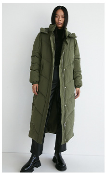 essential maxi padded duvet coat