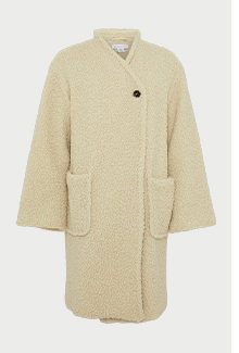 asymmetric wrap teddy coat