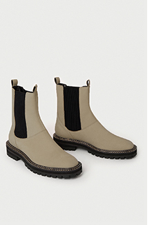 Real leather double stitch chelsea boot