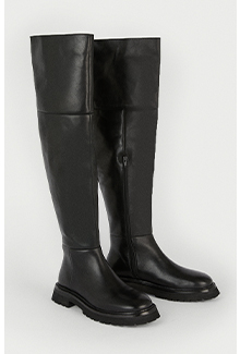 premium thigh high leather boot