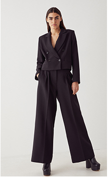 cropped double breasted blazer