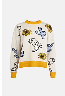 warehouse x kara rose sheriff knit jumper
