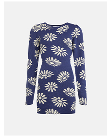 warehouse x kara rose scatter flower knit dress
