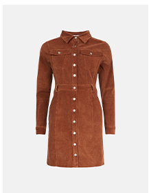 cord button front 5 pocket mini shirt dress