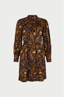paisley%C2%A0pin tuck frill detail mini dress