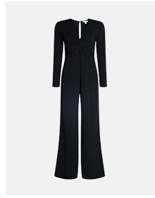jersey crepe twist front v neck jumpsuit