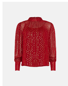 sparkle high neck puff sleeve top