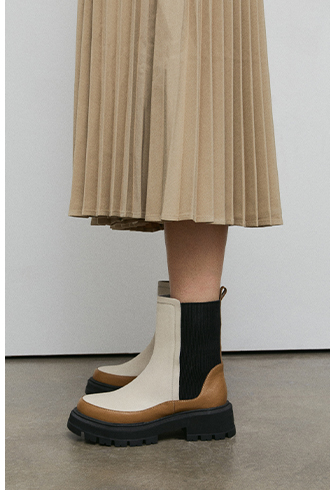 real leather 3 tone boot