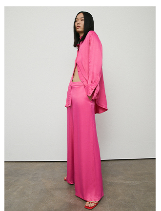 Satin Wide Leg Trouser Coord