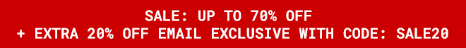 Sale Up To 70% Off + Extra 20% off With Code: SALE20