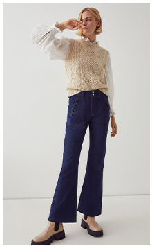 74s Denim Plait Flare Jean
