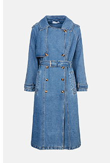 denim oversized trench coat