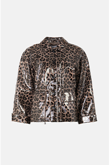 faux leather button through rain coat