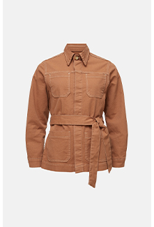 twill belted jacket