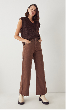 76s denim coloured wide leg jean