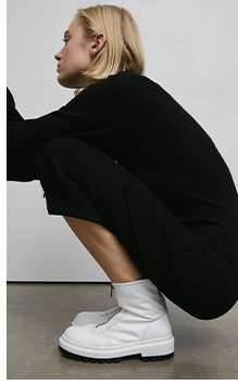 real leather contrast sole boots