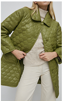 onion quilted faux leather padded jacket