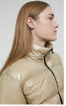 high shine padded jacket
