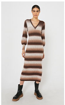 space dye v neck midi dress