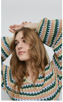 wave stitch knit jumper