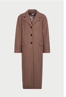long line single breasted tailored coat