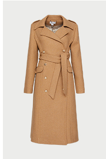 italian wool blend button down trench
