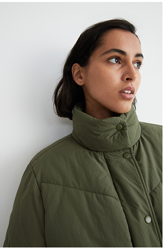 essential funnel neck padded jacket