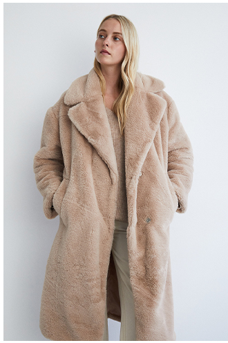 glossy fur coat