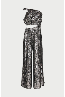 sparkle zebra asymmetric jumpsuit