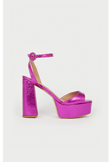 metallic platform sandal