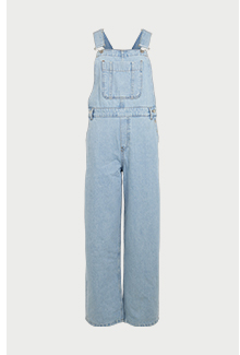 denim relaxed wide leg dungarees