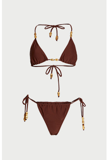 wooden beaded triangle bikini set