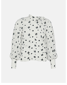 embroidered dobby ruched top