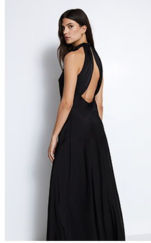 satin halterneck slip dress