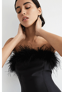 feather bandeau dress