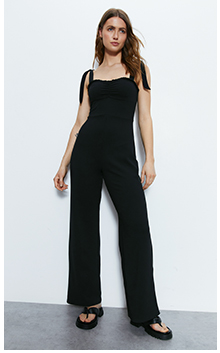 scuba crepe wide leg jumpsuit