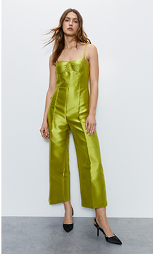 premium satin twill bandeau jumpsuit