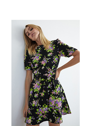 fluted hem tie waist flippy dress