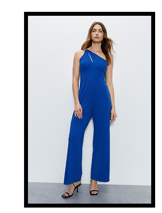 asymmetric one shoulder wide leg jumpsuit