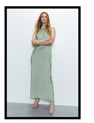 satin halter neck backless maxi slip dress