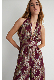 sparkle halter neck jumpsuit