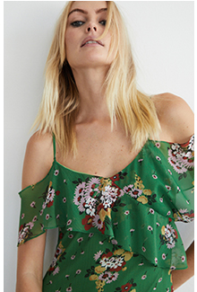 floral chiffon frill maxi dress