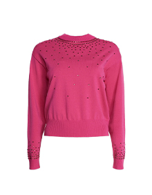 hotfix neck embellished knit jumper