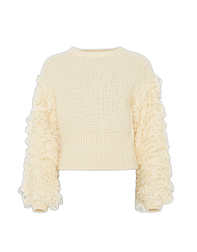 statement fringe sleeve knit jumper