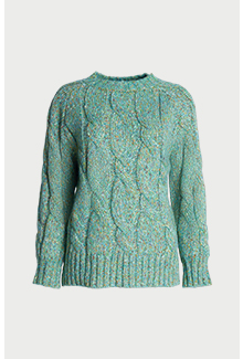 wool blend chunky cable knit jumper