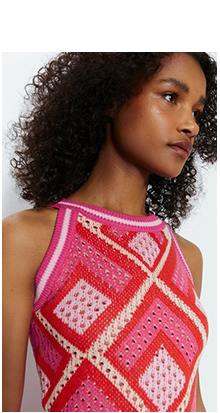 halter neck printed knitted mini dress